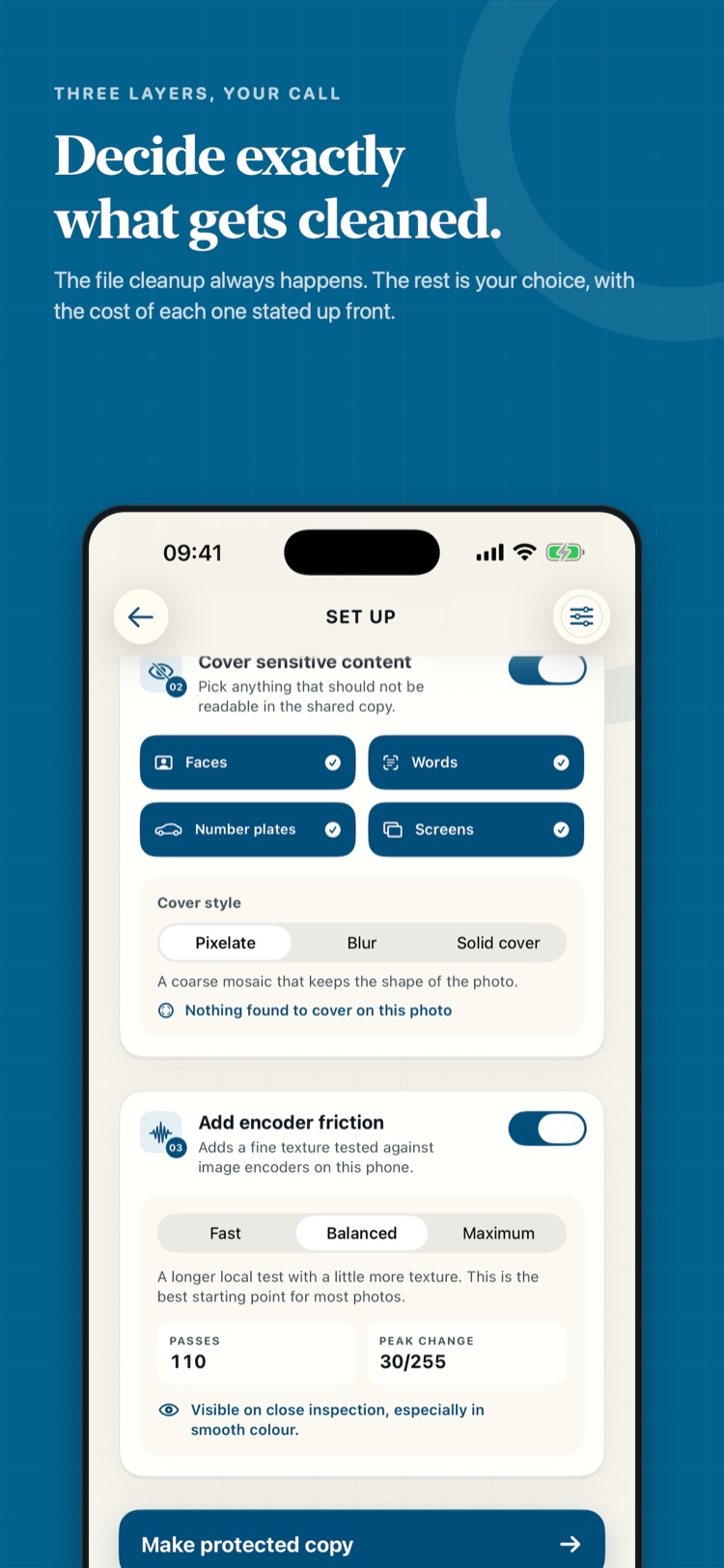Trutz privacy controls on iPhone
